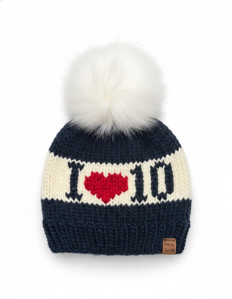 Navy & White “I ❤️ 10”