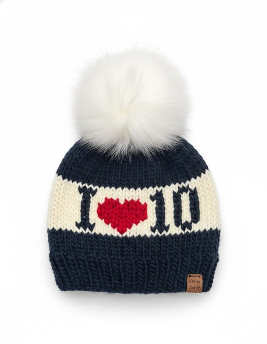 Navy & White “I ❤️ 10”